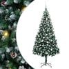vidaXL Sapin de No&euml;l artificiel Vert 210 cm PVC et acier et plastique