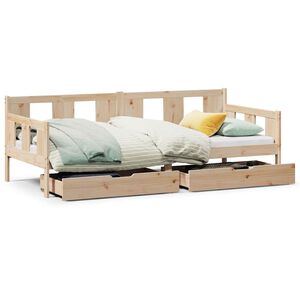 vidaXL Lit de jour avec tiroirs sans matelas 90x200 cm bois massif