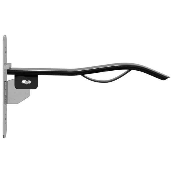 vidaXL Porte-selle avec crochet de bride à un bras pliable noir fer