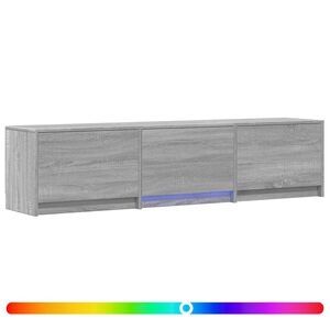 vidaXL Meuble TV avec LED avec LED Gris Sonoma 165 x 34 x 40 cm