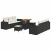 vidaXL Ensemble de canap&eacute; de jardin 9 pc Noir Poly rotin