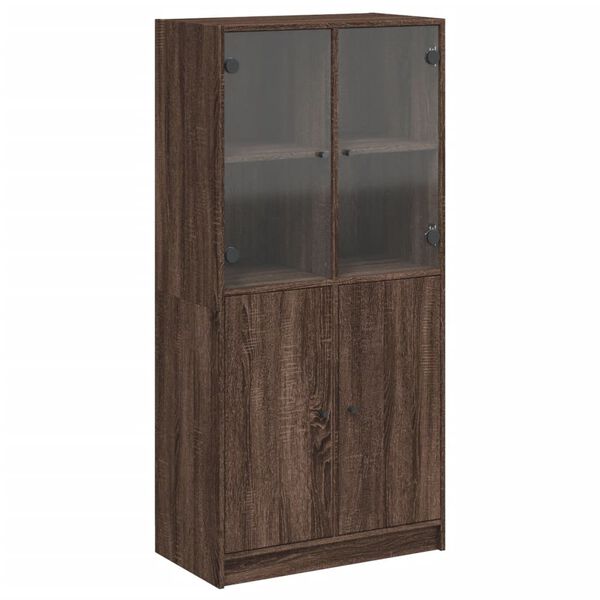 vidaXL Buffet haut avec portes ch&ecirc;ne marron bois d'ing&eacute;nierie