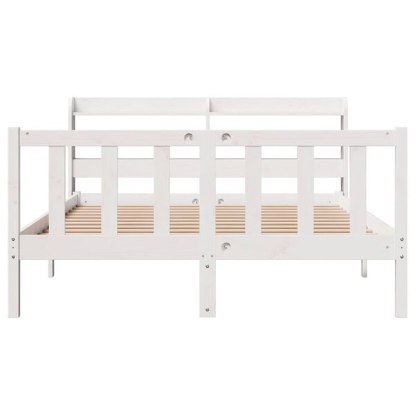 vidaXL Cadre de lit sans matelas blanc 120x190 cm bois de pin massif