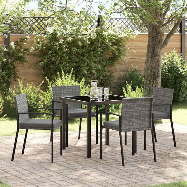 vidaXL Ensemble de salle &agrave; manger pour jardin 5 pcs Gris