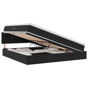 vidaXL Lit avec rangement et LED avec LED Noir 200 x 200 cm Velours