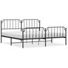 vidaXL Cadre de lit m&eacute;tal sans matelas avec pied de lit noir 193x203cm