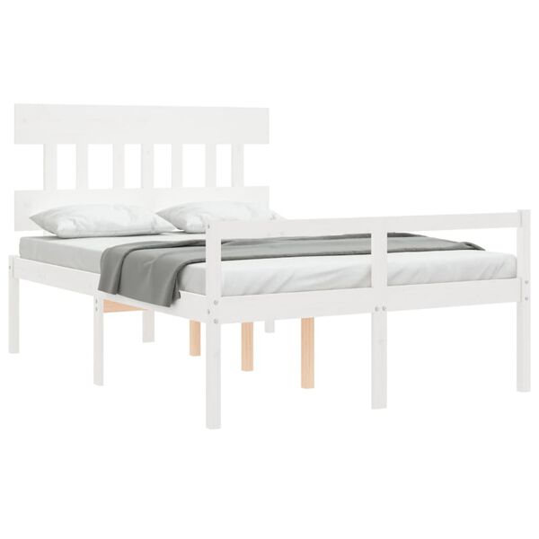 vidaXL Lit pour personne &acirc;g&eacute;e sans matelas blanc 120x200cm bois massif