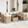 vidaXL Salon de jardin avec coussins 10 pcs beige r&eacute;sine tress&eacute;e