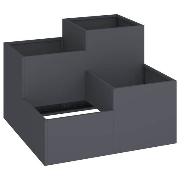 vidaXL Cache-pot de jardin Anthracite 80 x 80 x 60 cm Acier