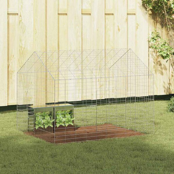 vidaXL Cage pour lapins Argent 400 x 78 x 78 cm Acier galvanis&eacute;