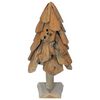 vidaXL Sapin de Noël avec support Marron 60 cm Bois de teck solide