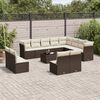 vidaXL Salon de jardin avec coussins 13 pcs marron r&eacute;sine tress&eacute;e