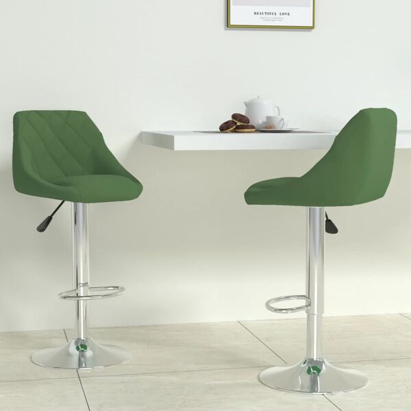 vidaXL Tabourets de bar lot de 2 vert fonc&eacute; velours