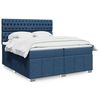 vidaXL Sommier &agrave; lattes de lit avec matelas Bleu 200x200 cm Tissu