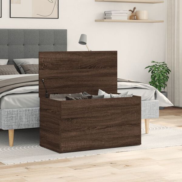 vidaXL Coffre de rangement Ch&ecirc;ne marron 84x42x46 cm Bois d'ing&eacute;nierie