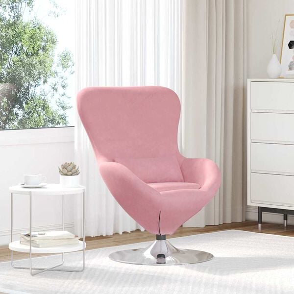 vidaXL Fauteuil &oelig;uf Rose Velours