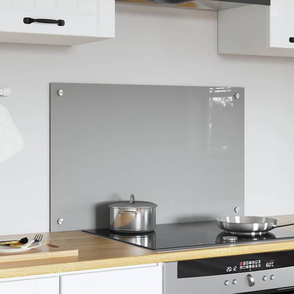 vidaXL Protection de cuisine Gris clair 80 x 50 cm verre tremp&eacute;