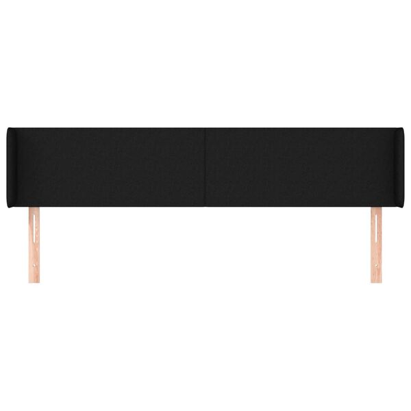 vidaXL T&ecirc;te de lit avec oreilles Noir 183x16x78/88 cm Tissu