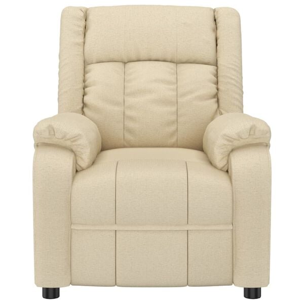 vidaXL Fauteuil de massage Crème Tissu