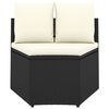vidaXL Salon de jardin 5 pcs avec coussins R&eacute;sine tress&eacute;e Noir
