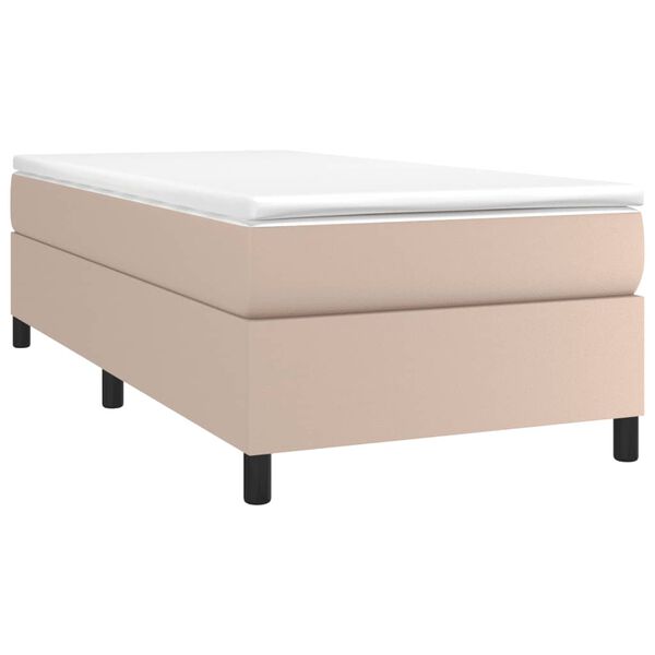 vidaXL Sommier &agrave; lattes de lit avec matelas Cappuccino 90x190 cm