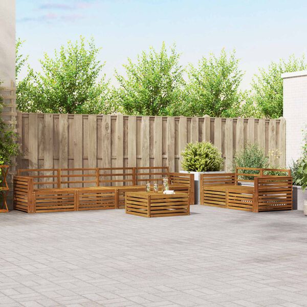 vidaXL Ensemble de canap&eacute;s d'ext&eacute;rieur 7 pcs Naturel