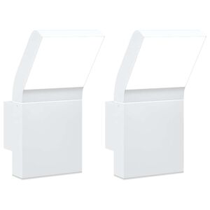 vidaXL Appliques murales LED d'ext&eacute;rieur 2 pcs blanc
