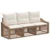 vidaXL Ensemble de canap&eacute; de jardin 3 pc Beige polyrotin