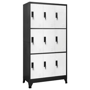 vidaXL Armoire &agrave; casiers Anthracite et blanc 90x45x180 cm Acier