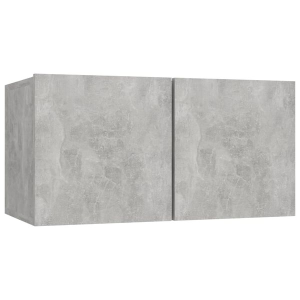 vidaXL Meubles TV 4 pcs Gris b&eacute;ton 60x30x30 cm Bois d'ing&eacute;nierie