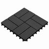 vidaXL Carreau de terrasse 11 pcs Noir 30 x 30 cm WPC