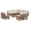 vidaXL Ensemble de canap&eacute; de jardin 12 pcs Beige et blanc cr&egrave;me