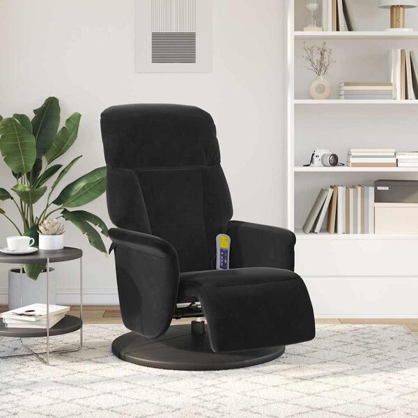 vidaXL Fauteuil de massage inclinable Noir 91 x 71 x 105 cm Velours