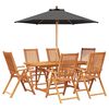 vidaXL Ensemble de salle &agrave; manger d'ext&eacute;rieur avec parasol 8 pc