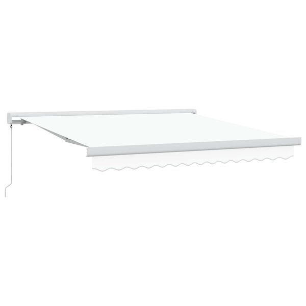 vidaXL Auvent R&eacute;tractable Blanc 350 x 250 cm Tissu et M&eacute;tal
