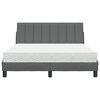 vidaXL Lit avec matelas Hanko gris foncé 140x200 cm tissu