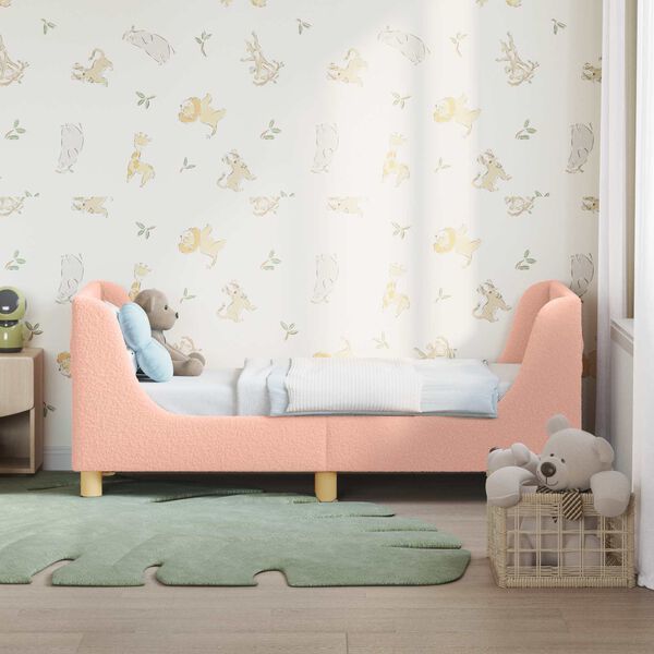 vidaXL Cadre de lit pour tout-petit avec tête de lit Rose 70 x 140 cm
