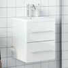 vidaXL Armoire lavabo de salle de bain bassin int&eacute;gr&eacute; blanc brillant