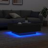 vidaXL Table basse avec lumières LED noir 80x80x31 cm