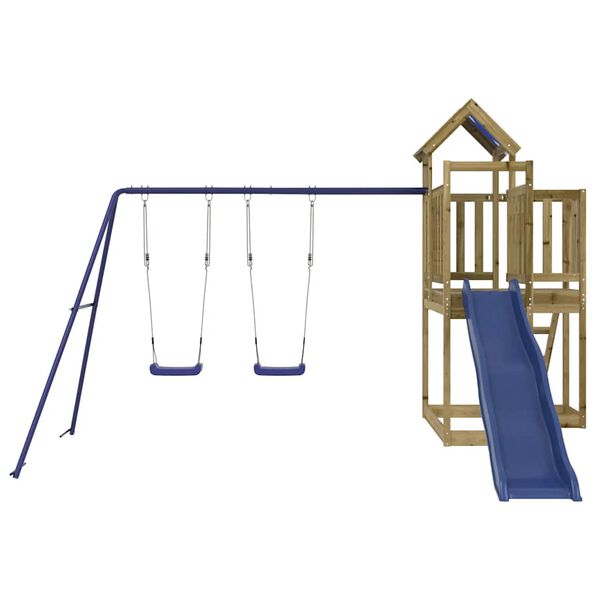 vidaXL Aire de jeux d'ext&eacute;rieur bois de pin impr&eacute;gn&eacute;