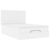 VidaXL Cadre de lit ottoman avec matelas blanc 140x190 cm similicuir