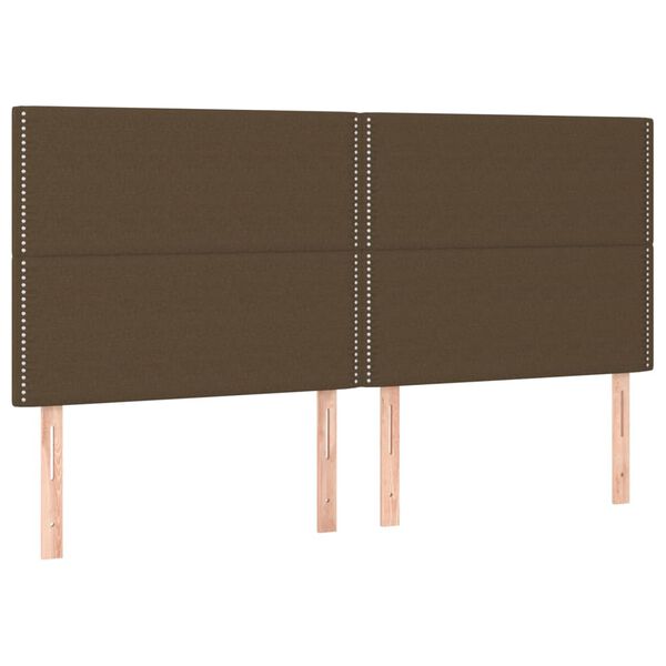 vidaXL T&ecirc;te de lit &agrave; LED Marron fonc&eacute; 160x5x118/128 cm Tissu