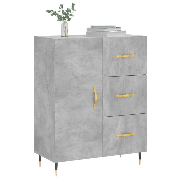 vidaXL Buffet gris b&eacute;ton 69,5x34x90 cm bois d'ing&eacute;nierie