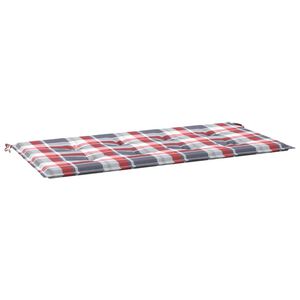 vidaXL Coussin de banc de jardin motif &agrave; carreaux rouges 100x50x3cm