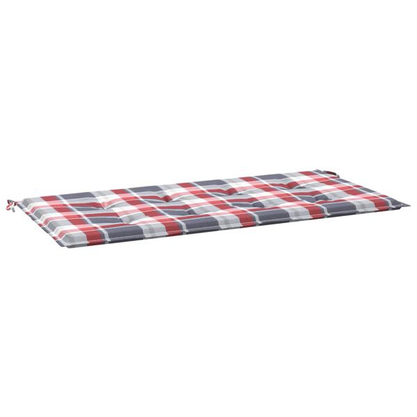 vidaXL Coussin de banc de jardin motif &agrave; carreaux rouges 100x50x3cm