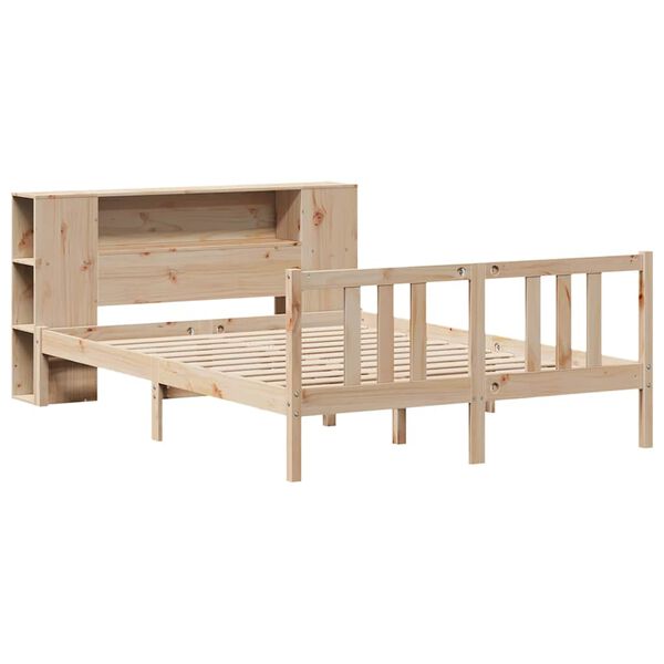 vidaXL Lit biblioth&egrave;que sans matelas 135x190 cm bois de pin massif