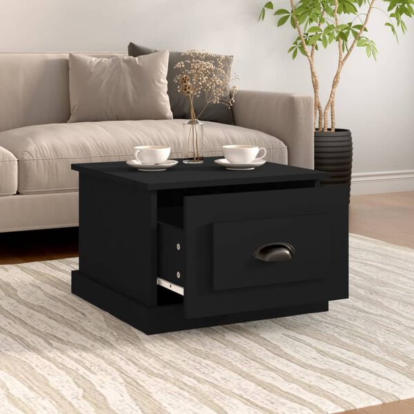 vidaXL Table basse Noir 50x50x35 cm Bois d'ingénierie