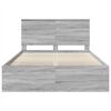 vidaXL Cadre de lit Gris Sonoma 140 x 190 cm Bois de pin massif