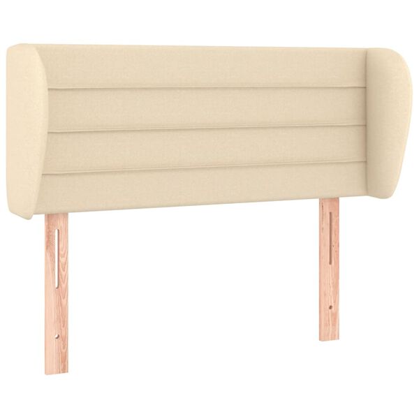 vidaXL T&ecirc;te de lit avec oreilles Cr&egrave;me 93x23x78/88 cm Tissu