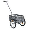 vidaXL Remorque de vélo avec boîte de transport pliable 50L gris 50 kg
